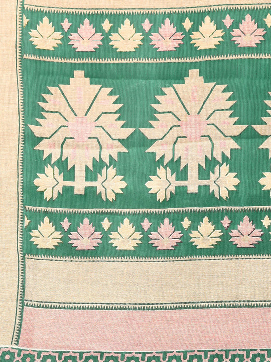 Green Printed Brasso Saree