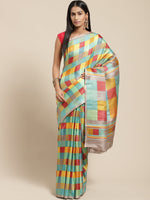 Multicolor Printed Art Silk Saree