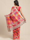 Multicolor Checkered Art Silk Saree