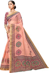 Pink Printed Art Silk Saree