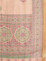 Pink Printed Cotton Blend Saree