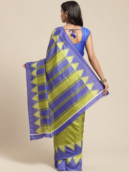 Green Printed Art Silk Saree