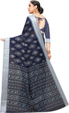 Dark Blue Printed Art Silk Saree