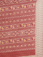 Maroon Printed Cotton Blend Saree