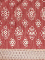 Maroon Printed Cotton Blend Saree