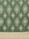 Green Printed Cotton Blend Saree