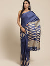 Blue Printed Art Silk Saree