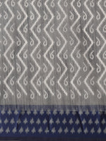 Grey Printed Cotton Silk Saree