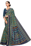 Blue Printed Art Silk Saree