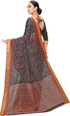 Black Printed Art Silk Saree