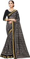 Black Printed Art Silk Saree