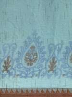 Light Blue Printed Art Silk Saree