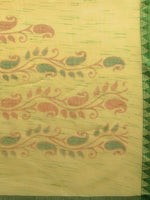 Yellow Printed Art Silk Saree