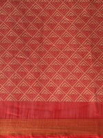 Red Printed Art Silk Saree