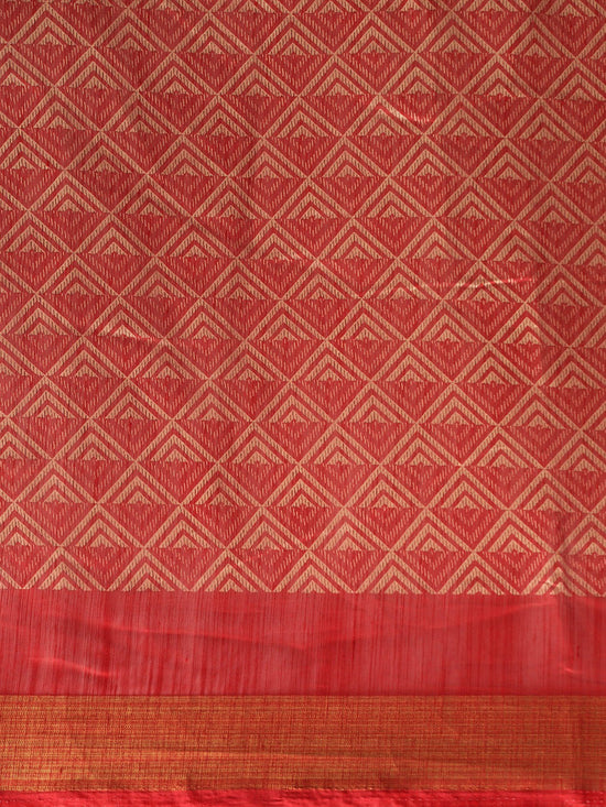 Red Printed Art Silk Saree