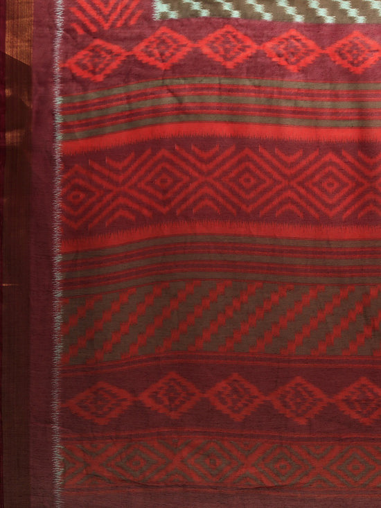 Maroon Printed Art Silk Saree