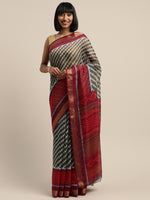 Maroon Printed Art Silk Saree