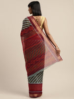 Maroon Printed Art Silk Saree