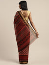 Brown Printed Art Silk Saree