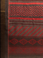 Brown Printed Art Silk Saree