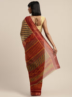 Grey Printed Art Silk Saree