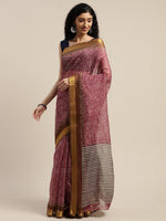 Maroon Printed Art Silk Saree