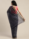 Dark Blue Printed Art Silk Saree