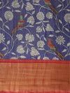 Blue Printed Art Silk Saree