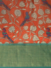 Orange Printed Art Silk Saree