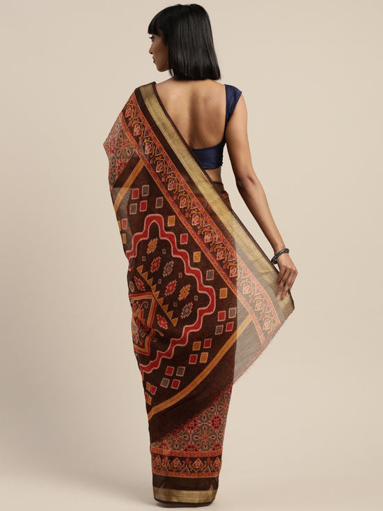 Multicolor Printed Art Silk Saree