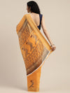 Orange Printed Art Silk Saree