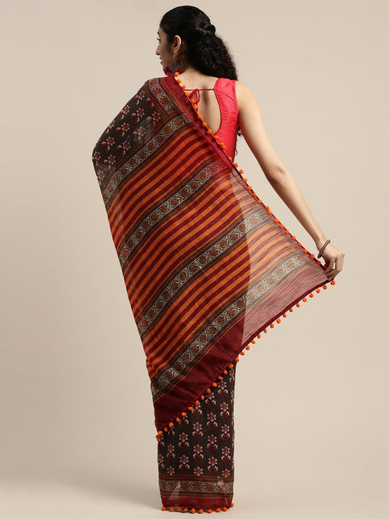 Multicolor Printed Art Silk Saree