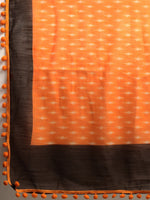 Orange Printed Art Silk Saree