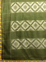 Green Printed Art Silk Saree