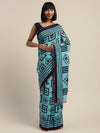 Blue Printed Art Silk Saree