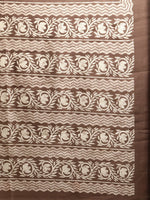 Brown Printed Art Silk Saree