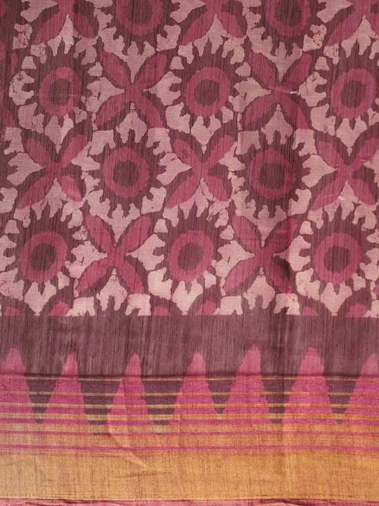 Purple Printed Art Silk Saree