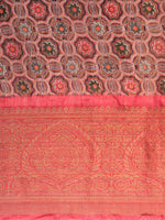 Pink Printed Art Silk Saree