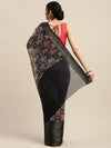 Grey Printed Art Silk Saree