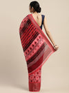 Pink Printed Art Silk Saree