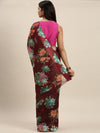 Maroon Printed Art Silk Saree