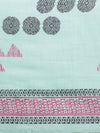 Light Blue Printed Art Silk Saree