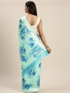 Blue Printed Art Silk Saree