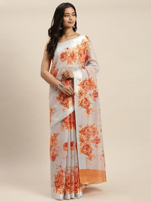 Multicolor Printed Art Silk Saree