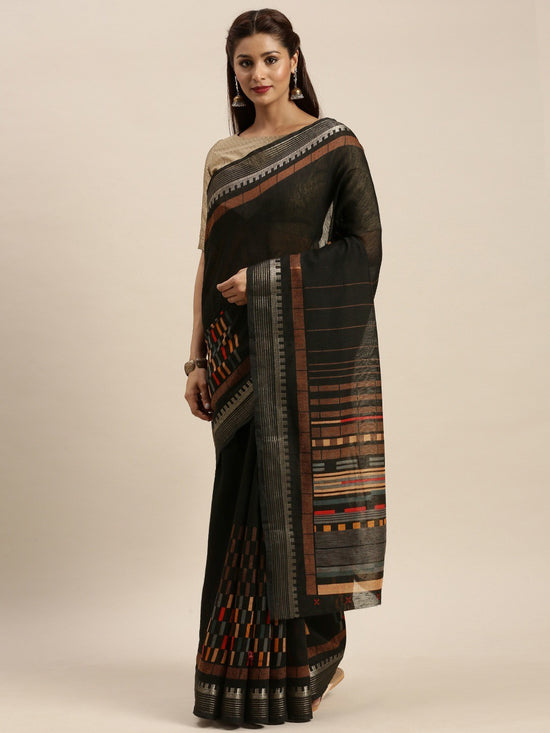 Multicolor Printed Art Silk Saree