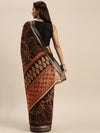 Brown Printed Art Silk Saree