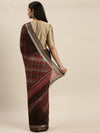 Brown Printed Art Silk Saree