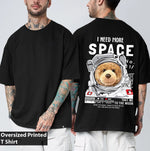 Manlino Goodgrade Mens Black Half Sleeve Oversized Graphic Printed T-Shirt