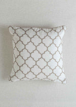 Moroccan Trellis Walnut Grey Printed Cotton Cushion Cover - 24" x 24"