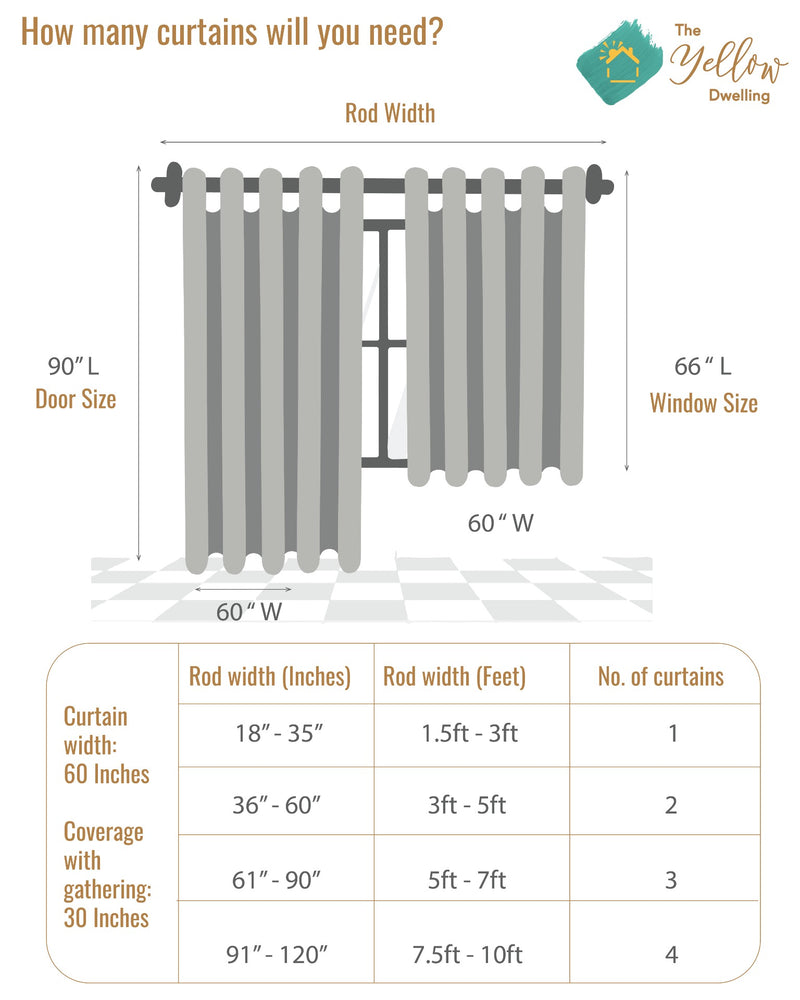 Picket Fence Walnut Gray Cotton Sheer Curtain (Single piece) - Door